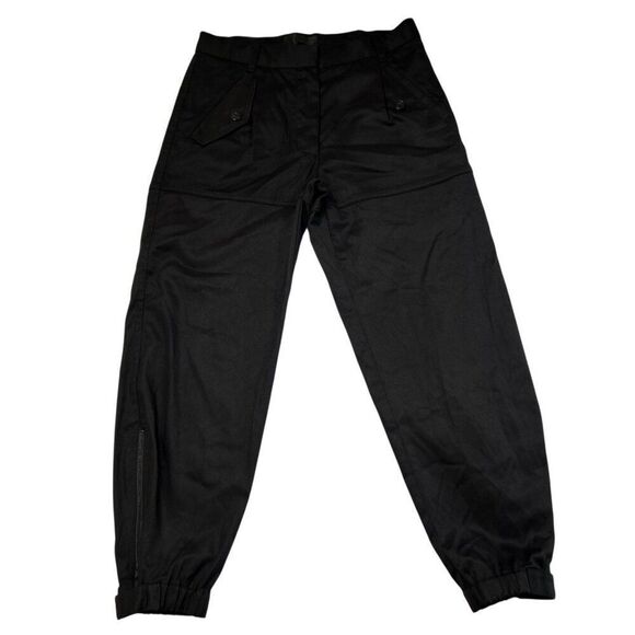 Nili Lotan Arliss Cargo Pant Zippered Cuffs Black Size 4 - Picture 1 of 11